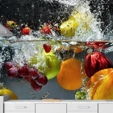 Imagem de Papel de Parede Frutas Agua Saúde Cozinha Sala Adesivo - 182pcm - Allo