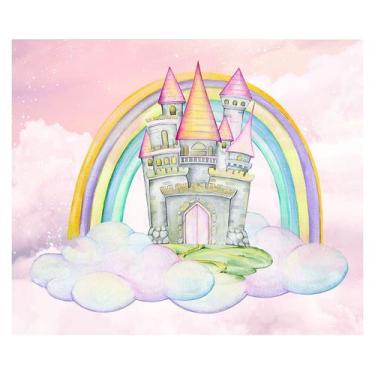 Imagem de Papel de Parede Adesivo Infantil Céu Castelo Bebe Quarto Menina - 596p