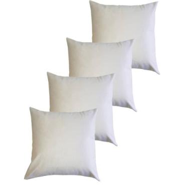 Imagem de Kit 4 Capas Para Almofada 45 cm x 45 cm Suede Bege Casa Chick