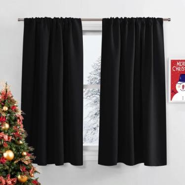 Imagem de Cortinas Blackout PONY DANCE com isolamento térmico 52x137cm pretas