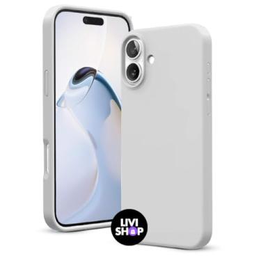 Imagem de Capa Case Capinha Para iPhone 16 Silicone Com Bordas Elevadas Aveludada Forro Premium (BRANCO)