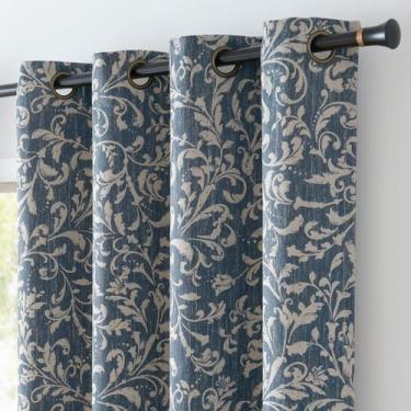 Imagem de Cortinas Blackout jinchan Farmhouse 80% para sala de estar azul