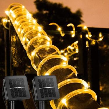 Imagem de Solar Rope String Lights Brightown 39 pés 100 LED à prova d'água