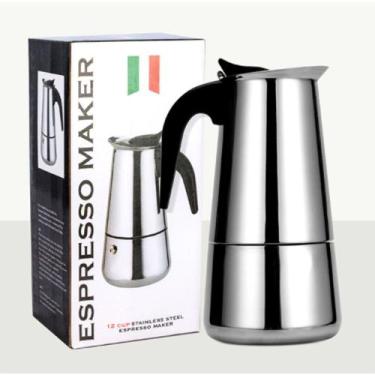 Imagem de Cafeteira espresso italiana em aço inoxidável 430, 12 xícaras - Lightb