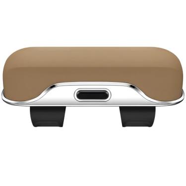 Imagem de Toyosport Suporte de óculos para viseira de carro, organizador de óculos de sol bege clássico com operação com uma mão, estojo de óculos de armazenamento seguro, acessório de interior de veículo de