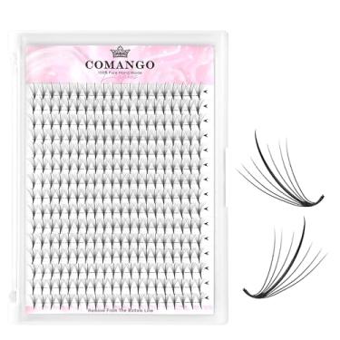 Imagem de CoMango Wispy Ventiladores pré-fabricados Extensões de cílios 5D 7D 9D Spikes Ventiladores de cílios C/D Extensões de cílios de volume de haste pontiaguda 0,07 mm Extensões de cílios de base fina