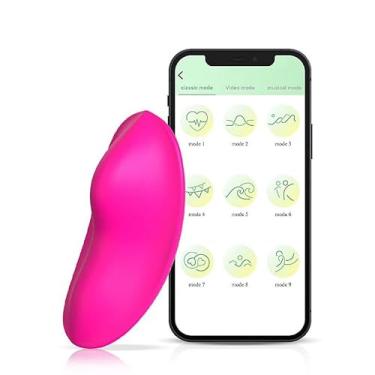 Imagem de Vibrador de Calcinha Bluetooth, Controle via APP, Silicone, 8,6 cm x 3,3 cm, Recarregável USB, 9 Modos de Vibração, Longa Distância via APP - Controle proximo via Bluetooth - Android e IOS - Android e Iphone -
