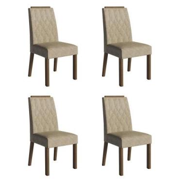 Imagem de Kit 4 Cadeiras de Jantar 4256 com Espaldar Rustic/Imperial Madesa, Rus