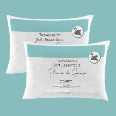 Imagem de Kit 2 Travesseiros Soft Essentials Toque Pluma de Ganso Percal 180 Fio