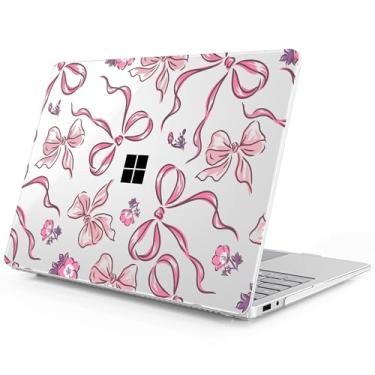 Imagem de Mektron Capa impressa para laptop Microsoft Surface 2025 Windows 11 Copilot+ PC Surface Laptop 33.0 cm capa para tela sensível ao toque serve no modelo 2095, flores-laços-rosa