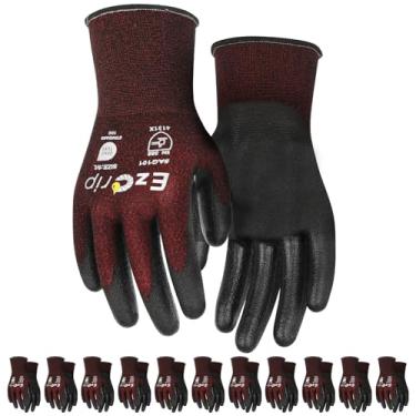 Imagem de HOLDZERO Luvas de trabalho com aderência, 12 pares de luvas antiderrapantes mecânicas para ambientes oleosos, casaco de poliuretano, jardinagem para homens e mulheres M/G/GG (extra grande)