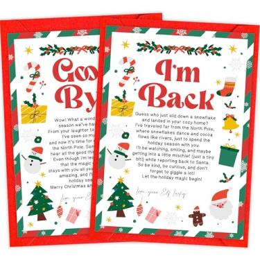 Imagem de Carta de chegada de elfo, carta de adeus ao elfo, letras de Natal de Olá e Adeus com envelopes e adesivos ELFLT01