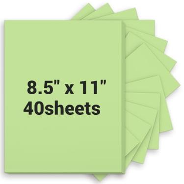 Imagem de Cartolina verde 8,5 x 11, papel grosso para impressora 34 kg/200 gsm, 40 folhas de cartolina verde, cartão pesado, papel de arte para convites, cartões faça você mesmo, cartões de visita, menus