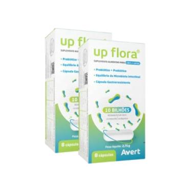 Imagem de 2 Up Flora Probiótico Suplemento Para Gatos E Cães 8 Cápsulas Kit
