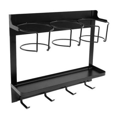 Imagem de XYDHQS Suporte organizador de garrafa de água, absorção magnética 3 em 1, organizador de copo com ganchos, suporte de copo de aço carbono sem perfuração, acessórios para porta de geladeira (3 xícaras)