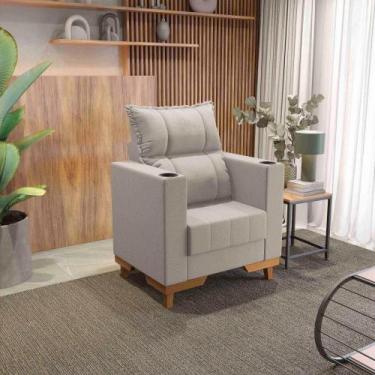 Imagem de Poltrona Reclinável Kappesberg Florenza Linho Caqui