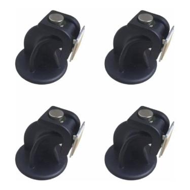 Imagem de 4 Un Prendedor Fixador Preto Trava Porta Magnético Adesiva