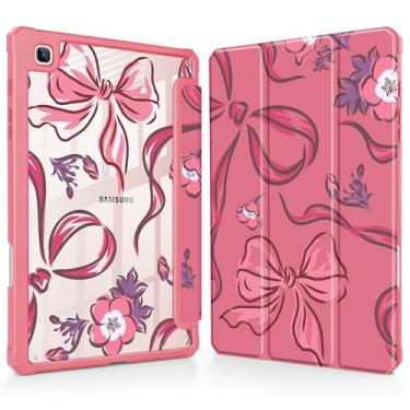 Imagem de Mektron Capa para Samsung Galaxy Tab S6 Lite 10,4 polegadas 2024/2022/2020 com suporte para caneta S, visualização em vários ângulos com capa à prova de choque capa transparente + suporte de três