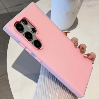 Imagem de Capa de celular macia, fosca e gelatinosa, cor de doce, para Samsung S25 S24 Ultra S23fe S22 Plus A16 A36 A15 A35 A55 A53 A52 5g, capa à prova de choque (para Galaxy A35/rosa)