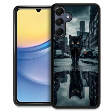 Imagem de CARLOCA Capa compatível com Samsung Galaxy A16, para meninas, design gráfico moderno, à prova de choque, antiarranhões, capa de proteção contra quedas para Samsung Galaxy A16 preto gato Street