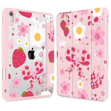 Imagem de Lepeoac Capa para iPad de 11 polegadas A16 2025 geração 11ª / iPad 11 polegadas 2022 10ª geração, porta-lápis embutido com capa à prova de choque, capa traseira transparente transparente, despertar