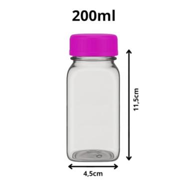 Imagem de 10 Garrafinhas PET 200ml / 300ml com Tampa Garafa p/Sucos e Caldo de Cana Direto da Fábrica (ROSA, 200ML)