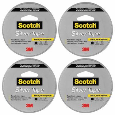 Imagem de Kit Fita Adesiva Silvertape 45mm X 5m Cinza 4 Un - 3M