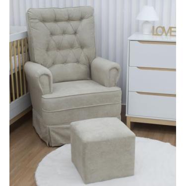 Imagem de Poltrona Amamentação Alice com Puff e Balanço Boucle Gariani Boucle Bege