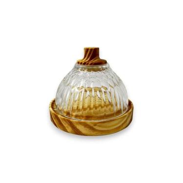 Imagem de Mini Cloche Pâtisserie Doces Vidro Madeira Pinus Artesanal - Luggari