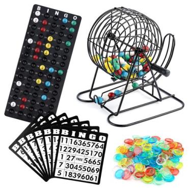 Imagem de Conjunto de jogos de bingo Homwom Deluxe com 18 cartas, 150 fichas e 7
