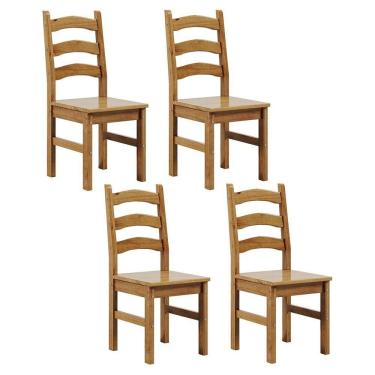 Imagem de Kit 4 Cadeiras em Madeira Maciça Napoli Espresso Móveis Nogueira