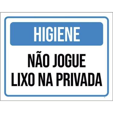 Imagem de Kit 3 Placas Higiene Não Jogue Lixo Privada 36X46