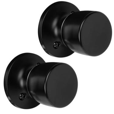 Imagem de Maçaneta de porta HOSOM Matte Black Dummy Door Knob, pacote com 2