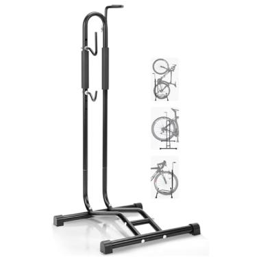 Imagem de 3 em 1 Suporte para Bike, Ajustável Suporte Bicicleta, Adequado para Pneus Menores Que 7 cm, Suporte Bicicleta Chão, Suporte Bicicleta, Suporte Bike, Suporte para Bicicleta, Material de Aço Carbono