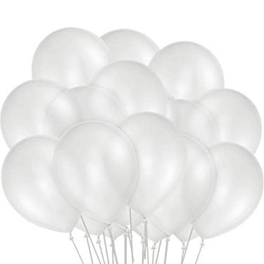 Imagem de PMLAND 100 balões de festa de látex branco perolado, 30 cm