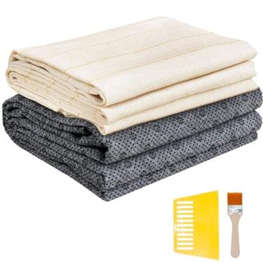 Imagem de MovFlax Feltro antiderrapante de 180 x 101 cm e tecido de tufos primários de 150 x 101 cm, moldura de tecido de fio de tufos para tapete, kit de monges grandes para pilha cortada (1, 180 x 119 cm e