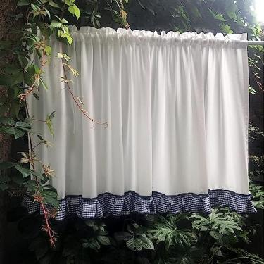 Imagem de RIAAJ Cortina curta de cozinha para cortina de porta de banheiro, saia de cortina para janelas, proteção de privacidade macia, isolamento térmico, para cortina de abrigo/café, 1 peça, L: 300 cm x A