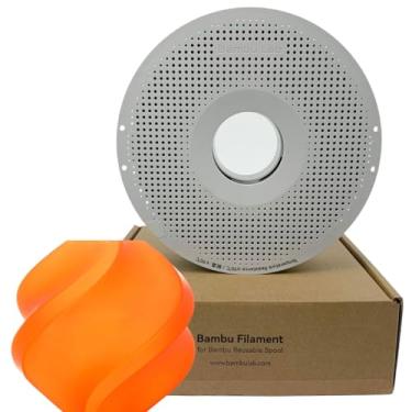 Imagem de Filamento 3d Bambu Lab Pla Translúcido 1kg 1,75mm Com Carretel Reutilizável Cor Laranja 13301