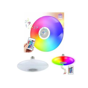 Imagem de Lâmpada de alto-falante Bluetooth RGB UFO com controle E27 48W - Light
