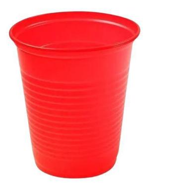 Imagem de kit Copo Descartável Bio Vermelho 200ml 5 Pacote com 50un Trik Trik
