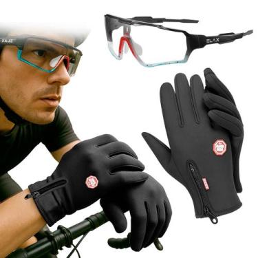 Imagem de Kit Óculos De Sol Esportivo E Luva Ciclismo Unissex Esportivo - Elax