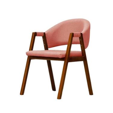 Imagem de Cadeira De Jantar Estofada Essencial Base Madeira Maciça Veludo - Las 