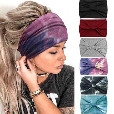 Imagem de Bandanas Olbye Wide Wide Wide, faixas de cabelo antiderrapantes, com n