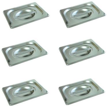 Imagem de 6 Tampas Para Cuba Gastronômica Gn 1/6 Inox Buffet Cozinha - JMA Inox