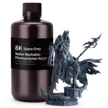 Imagem de Resina de impressora 3D ELEGOO 8K lavável com água 1000g cinza espacia