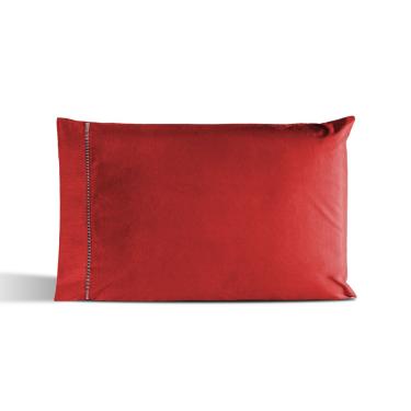 Imagem de Kit 02 Fronhas Percal 180 Fios Ponto Palito Dream 60% Algodão 40% Poliéster - Vermelho