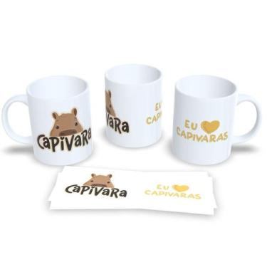 Imagem de  Caneca de Porcelana Capivara Fofa  Presente Criativo e Divertido - Es