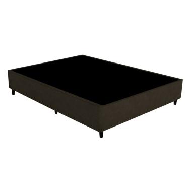Imagem de Base De Cama Box Universal Suede Liso 79x188cm Gazin Marrom