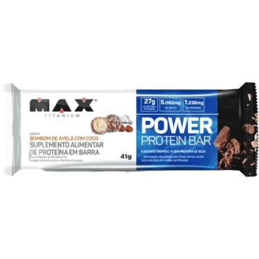 Imagem de Power Protein Bar - 1 unidade 41g Bombom de Avelã com Coco - Max Titanium-Unissex
