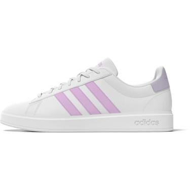Imagem de adidas Tênis feminino Grant Court 2.0, Nuvem, branco-bliss, lilás - nuvem branca, 8.5